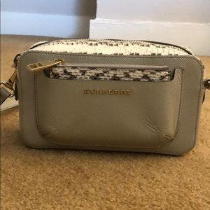 Burberry patent leather and snake skin crossbody